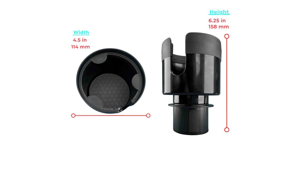 Car cup holder insert material and dimensions